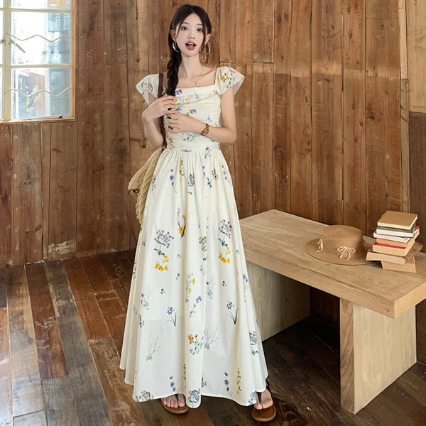 Muuv-It Floral Flying Sleeve Midi Dress