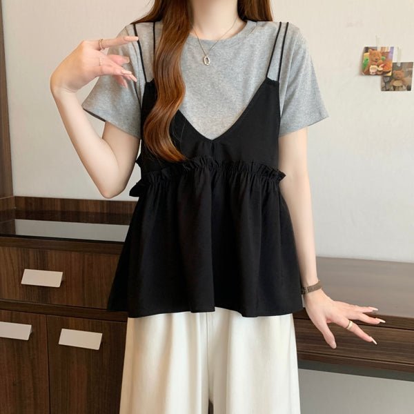 Muuv-It Suspender Two-piece Set T-Shirt