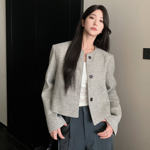 Muuv-It Retro Striped Tweed Jacket