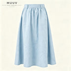 A Line Midi Long Skirt with Side Pockets