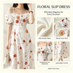 Off Shoulder Spaghetti Strap Floral Midi Dress Ruffle Short Sleeve Flowy A Line Swing Dress Lightweight Chiffon Fabric Summer Vacation Beach Casual Daily Party Weekend Outfit