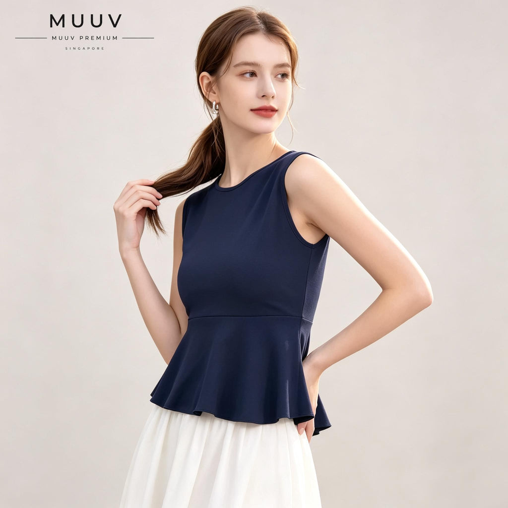 Reversible 2 Way Wear Sleeveless Peplum Top