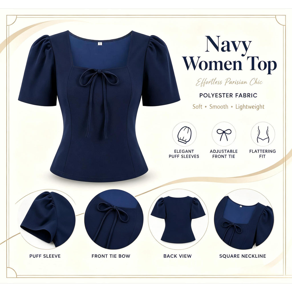 Square Neck Puff Sleeve Blouse