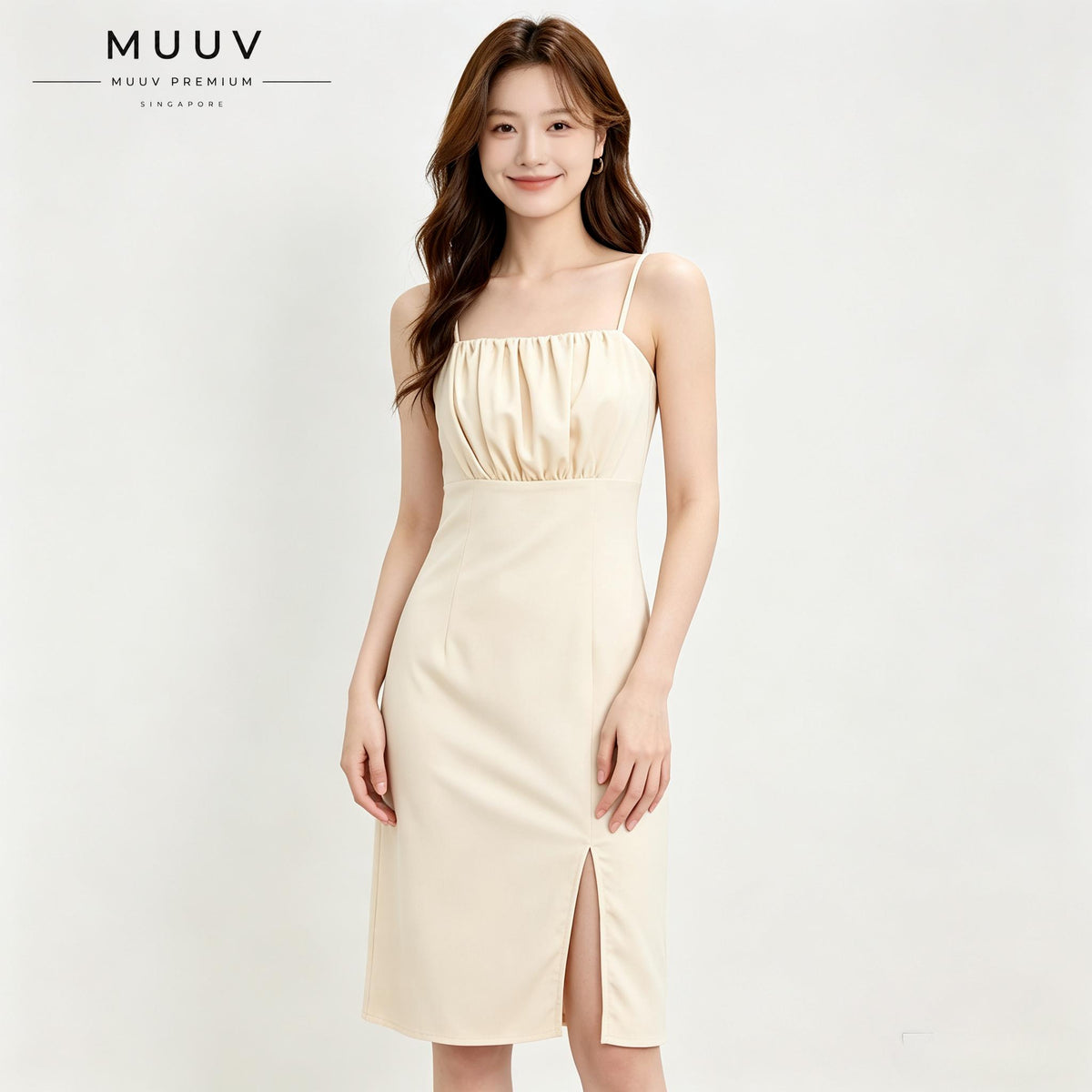 Square Neck Cami Midi Dress
