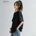 Unisex Oversized Round Neck Solid Cotton Short Sleeve Tee