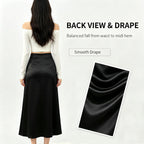 Glossy Silk-Feel Satin Skirt