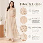Two Piece Outfit White Hollow Tassel Sleeveless Striped Midi Dress Set