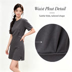 Short Sleeve Crew Neck Mini T Dress