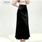 Glossy Silk-Feel Satin Skirt