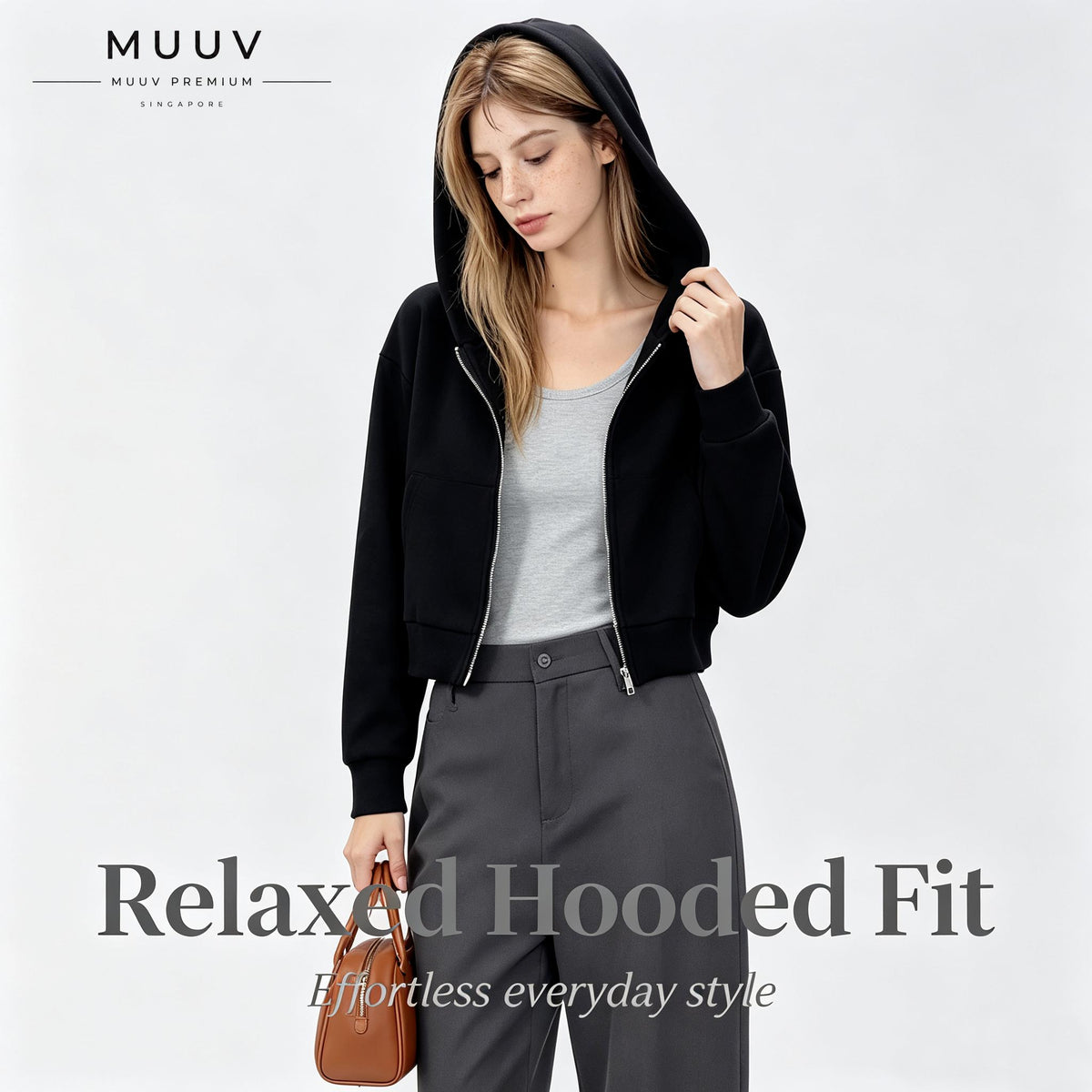 Cropped Oversized Dual Zip Hoodie
