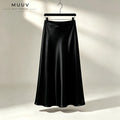 Glossy Silk-Feel Satin Skirt
