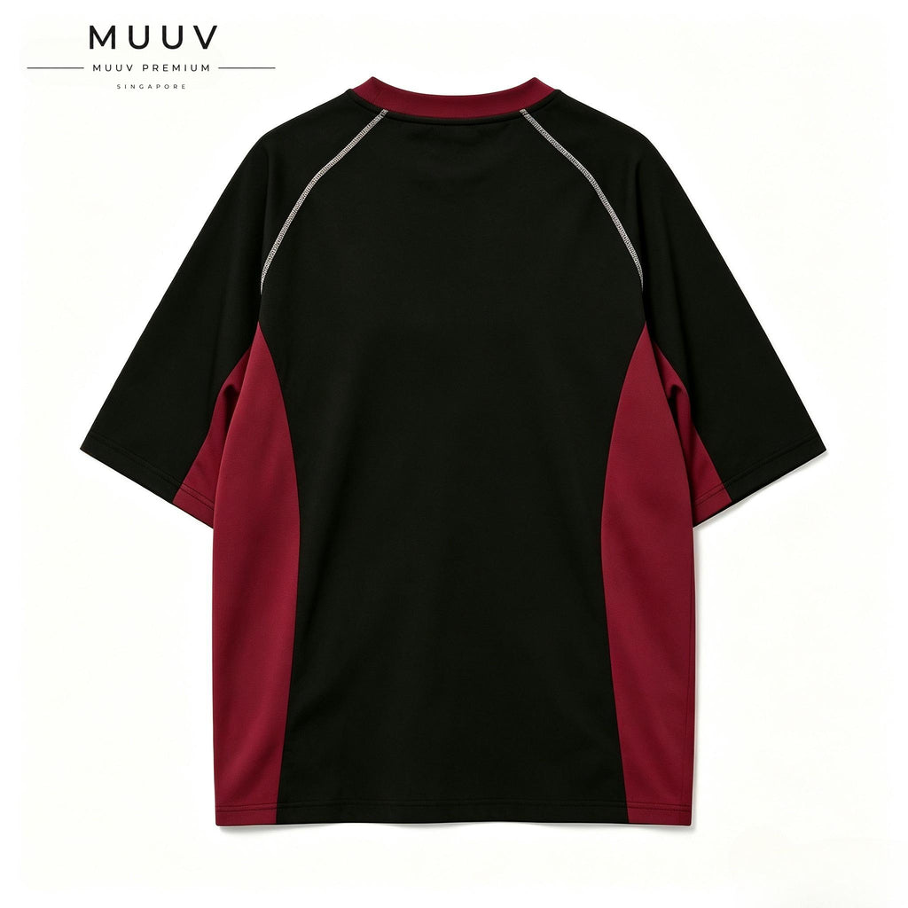 American Retro Color-Block Striped T-Shirt Raglan Sleeves