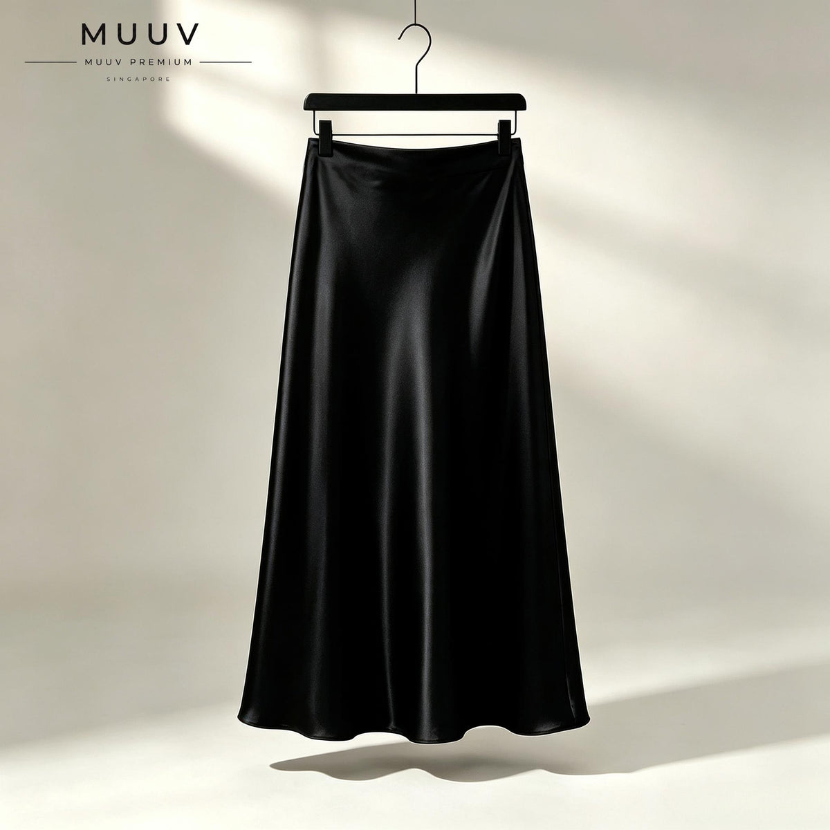Glossy Silk-Feel Satin Skirt