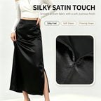 Glossy Silk-Feel Satin Skirt