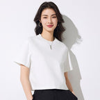 Cotton Cropped T Shirt Short Sleeve