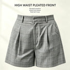 Women Grey Plaid Shorts