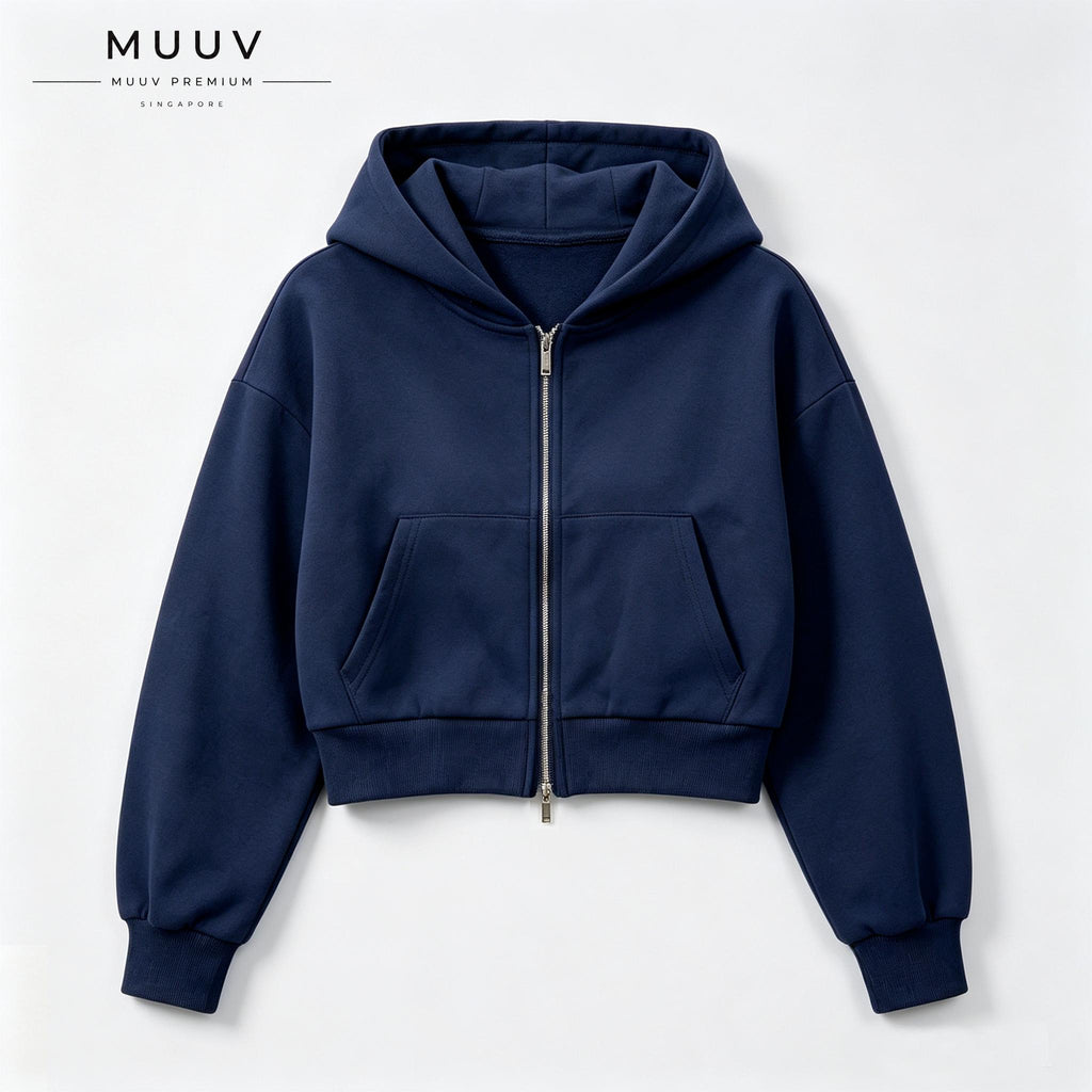 Cropped Oversized Dual Zip Hoodie
