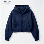 Cropped Oversized Dual Zip Hoodie
