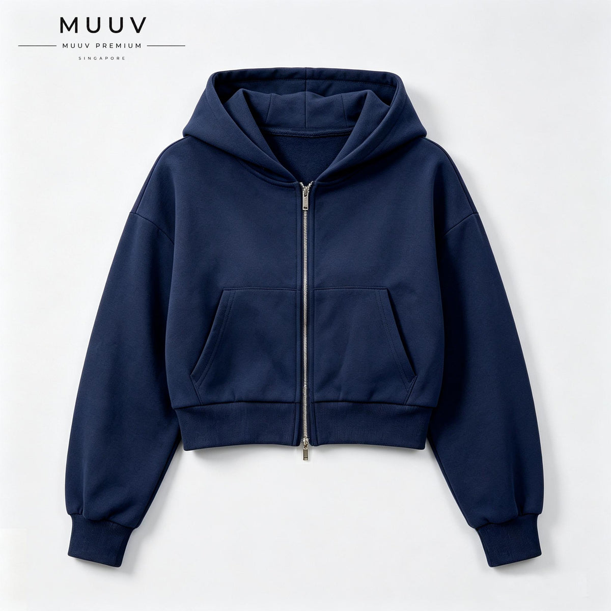 Cropped Oversized Dual Zip Hoodie