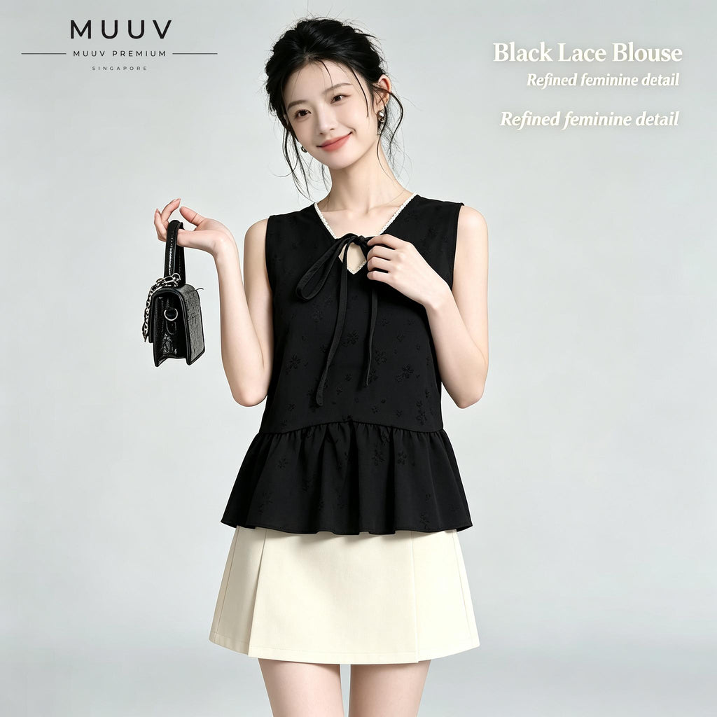 V-neck Sleeveless Floral Jacquard Peplum Top