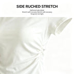 Ruched Round Neck Slim Fit Tee