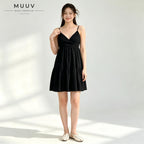 V Neck High Waist Sleeveless Spaghetti Strap Tiered Ruffle Dress