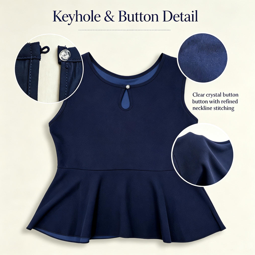 Reversible 2 Way Wear Sleeveless Peplum Top