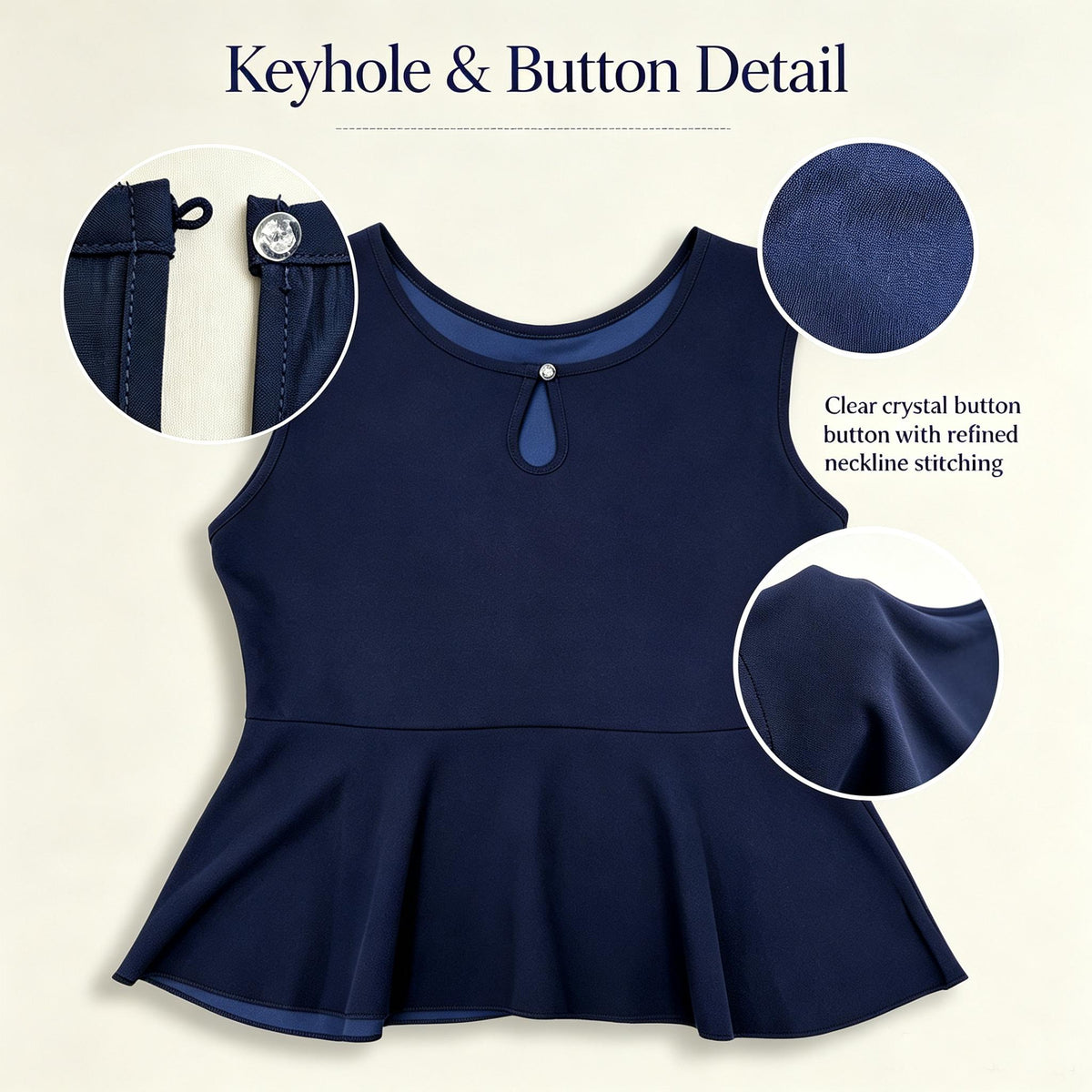 Reversible 2 Way Wear Sleeveless Peplum Top