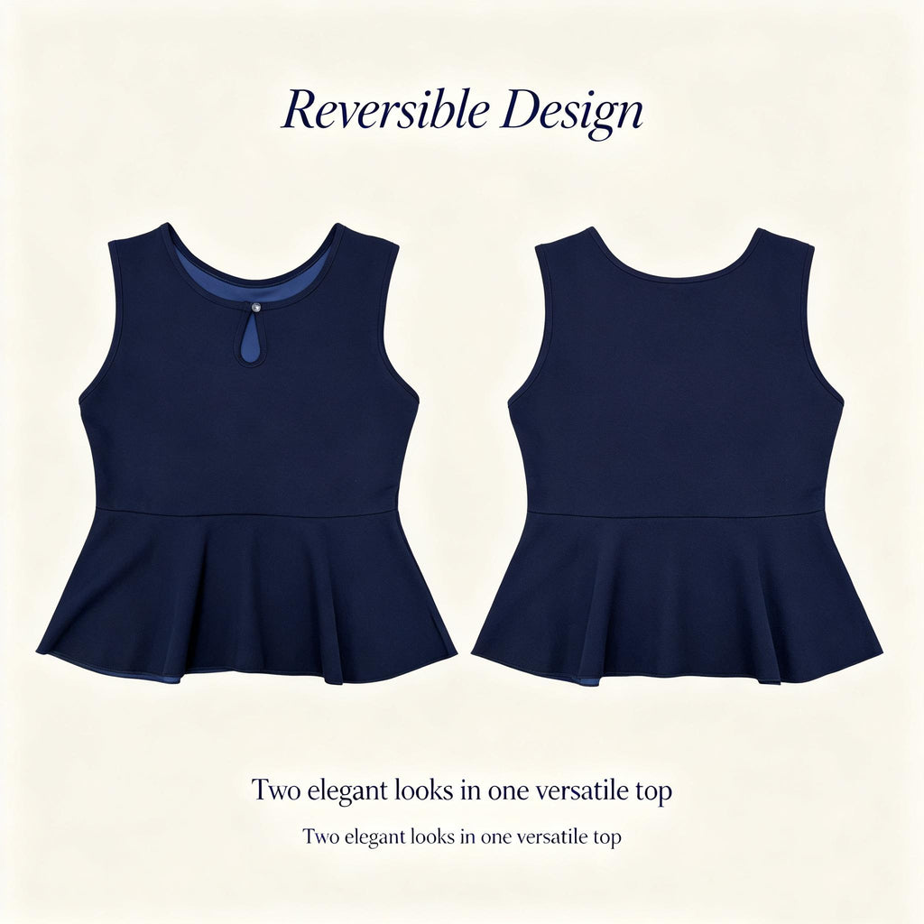 Reversible 2 Way Wear Sleeveless Peplum Top