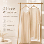 Two Piece Outfit White Hollow Tassel Sleeveless Striped Midi Dress Set