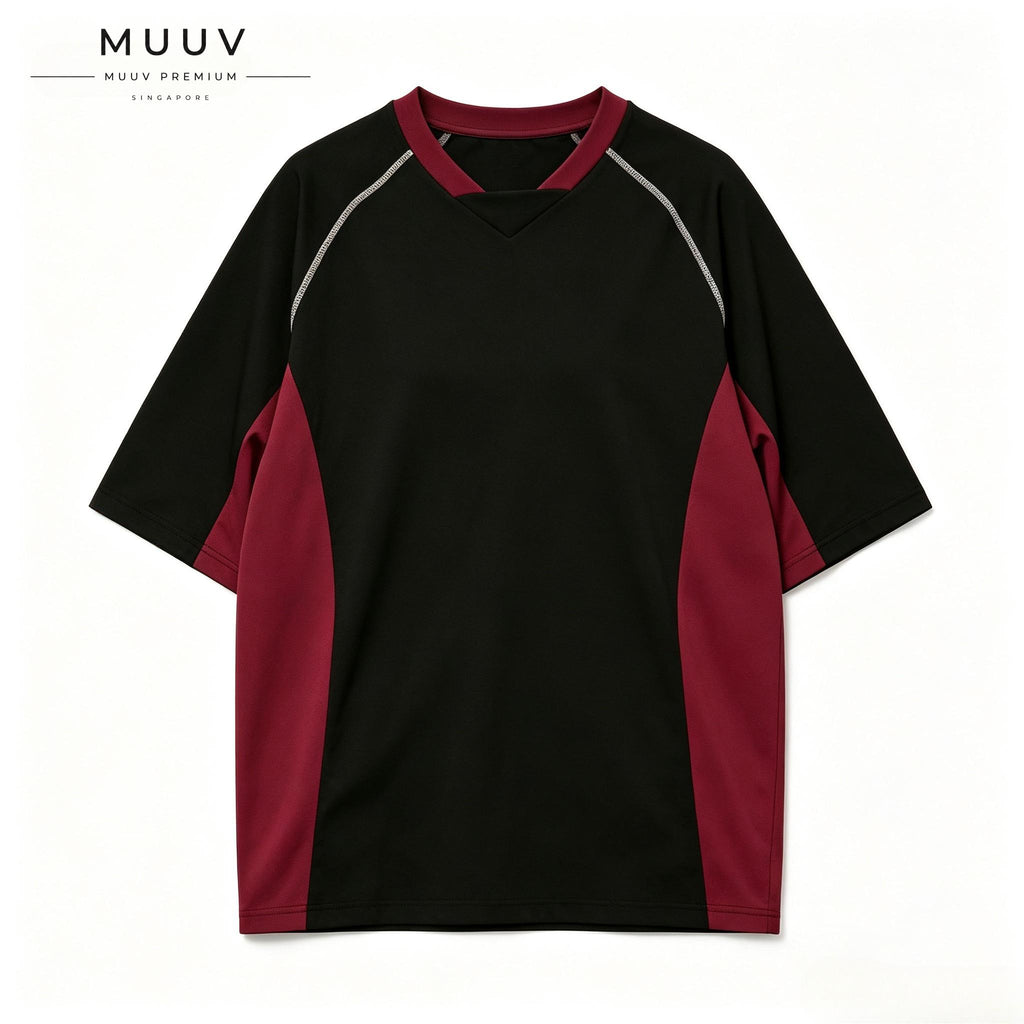 American Retro Color-Block Striped T-Shirt Raglan Sleeves