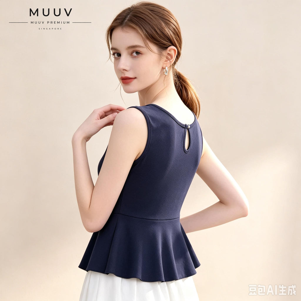 Reversible 2 Way Wear Sleeveless Peplum Top