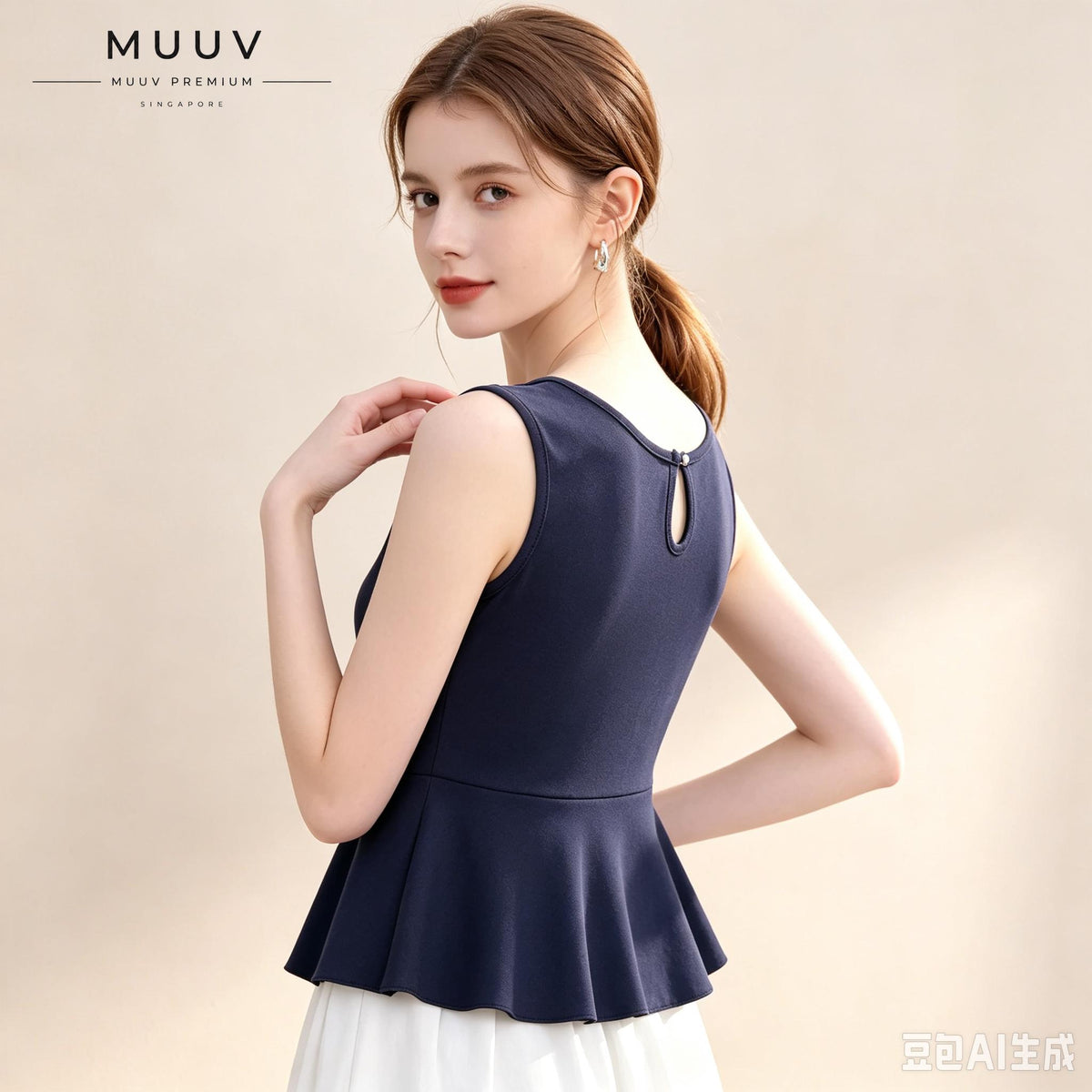 Reversible 2 Way Wear Sleeveless Peplum Top