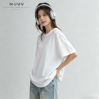 Unisex Oversized Round Neck Solid Cotton Short Sleeve Tee