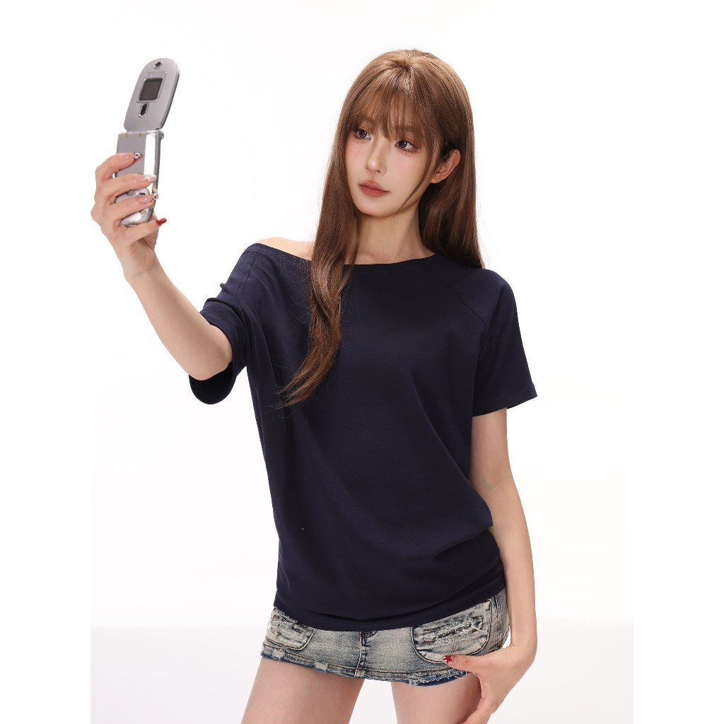 Women's Loose Off-Shoulder Short-Sleeve T-Shirt