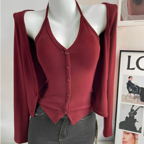 Women's V-Neck Long-Sleeve Top