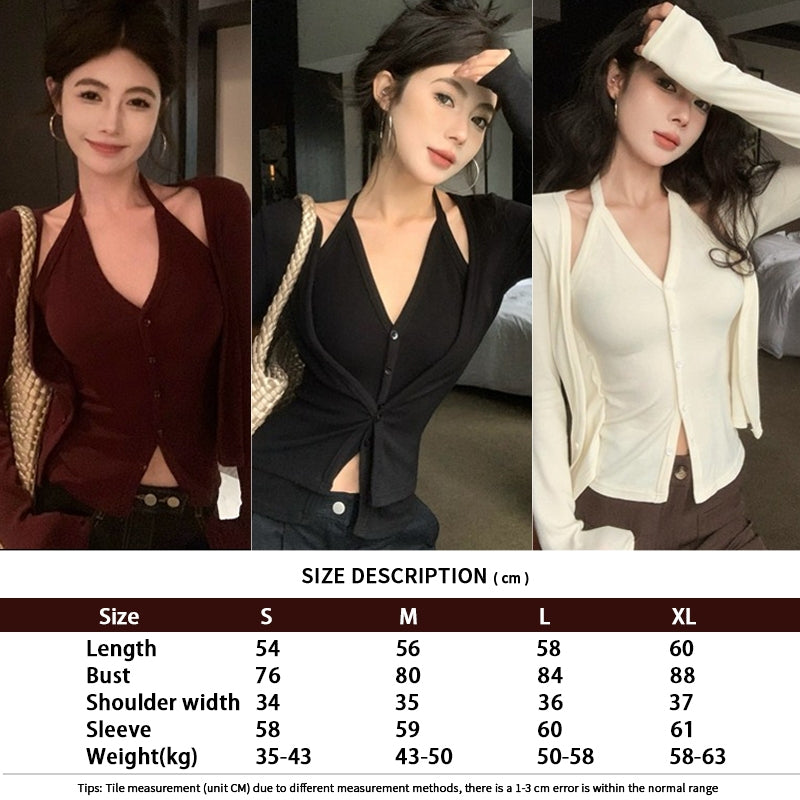 Women's V-Neck Long-Sleeve Top