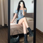 Women's One-Shoulder Plaid Blouse