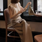 Women's High-Waist Wide-Leg Two-Piece Set