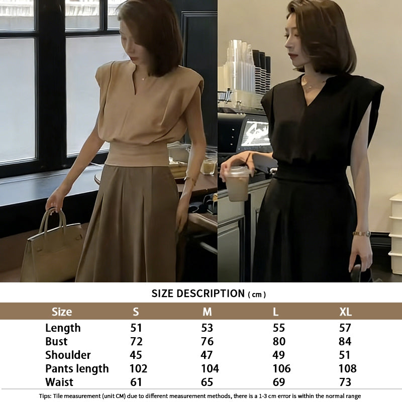 Women's High-Waist Wide-Leg Two-Piece Set