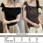 Women's Ribbon Tie-Up Short-Sleeve T-Shirt