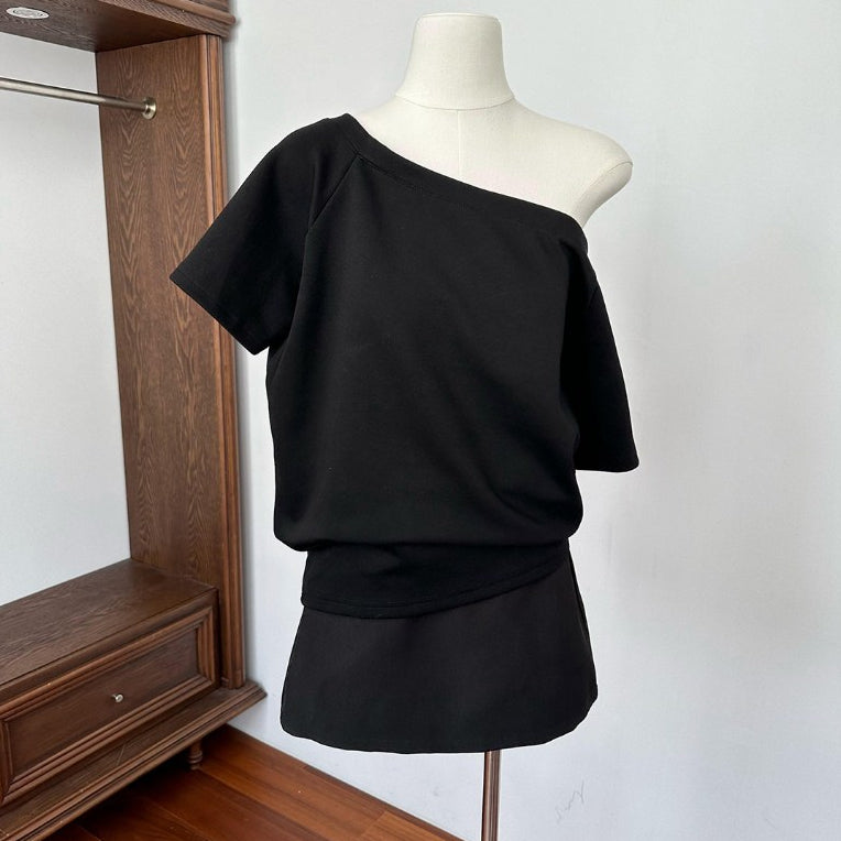 Women's Loose Off-Shoulder Short-Sleeve T-Shirt