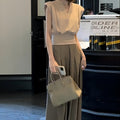 Women's High-Waist Wide-Leg Two-Piece Set