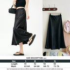 Women's High-Waist Satin A-Line Midi Skirt