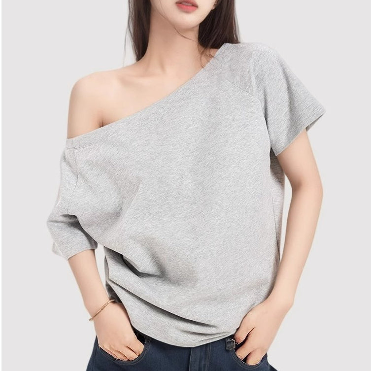 Women's Loose Off-Shoulder Short-Sleeve T-Shirt