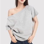 Women's Loose Off-Shoulder Short-Sleeve T-Shirt