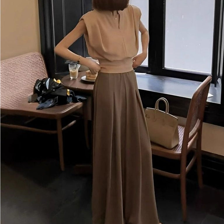 Women's High-Waist Wide-Leg Two-Piece Set