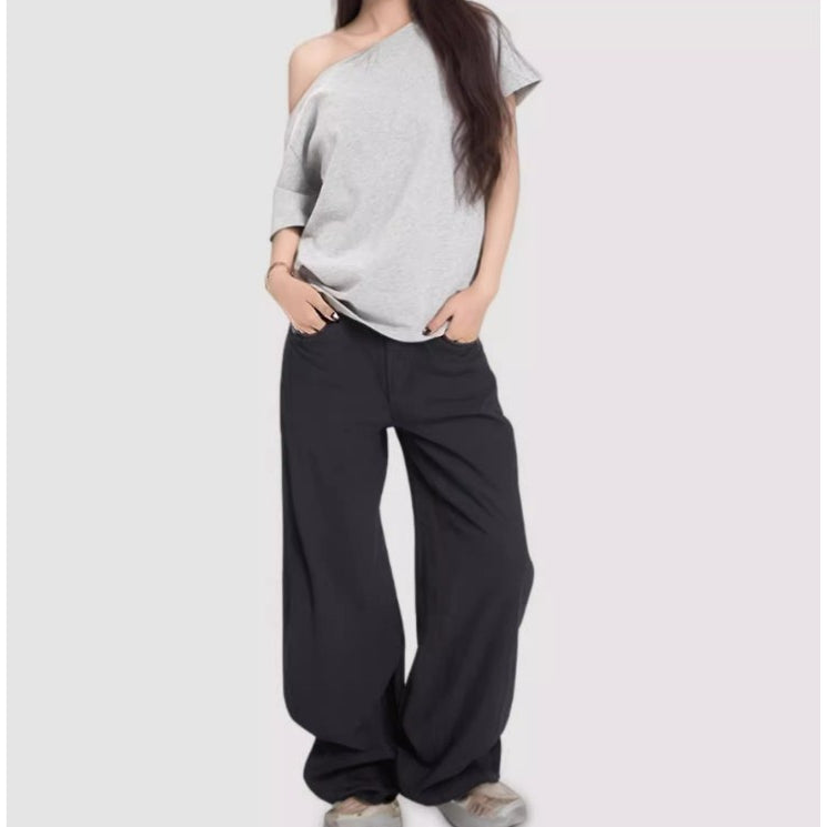 Women's Loose Off-Shoulder Short-Sleeve T-Shirt