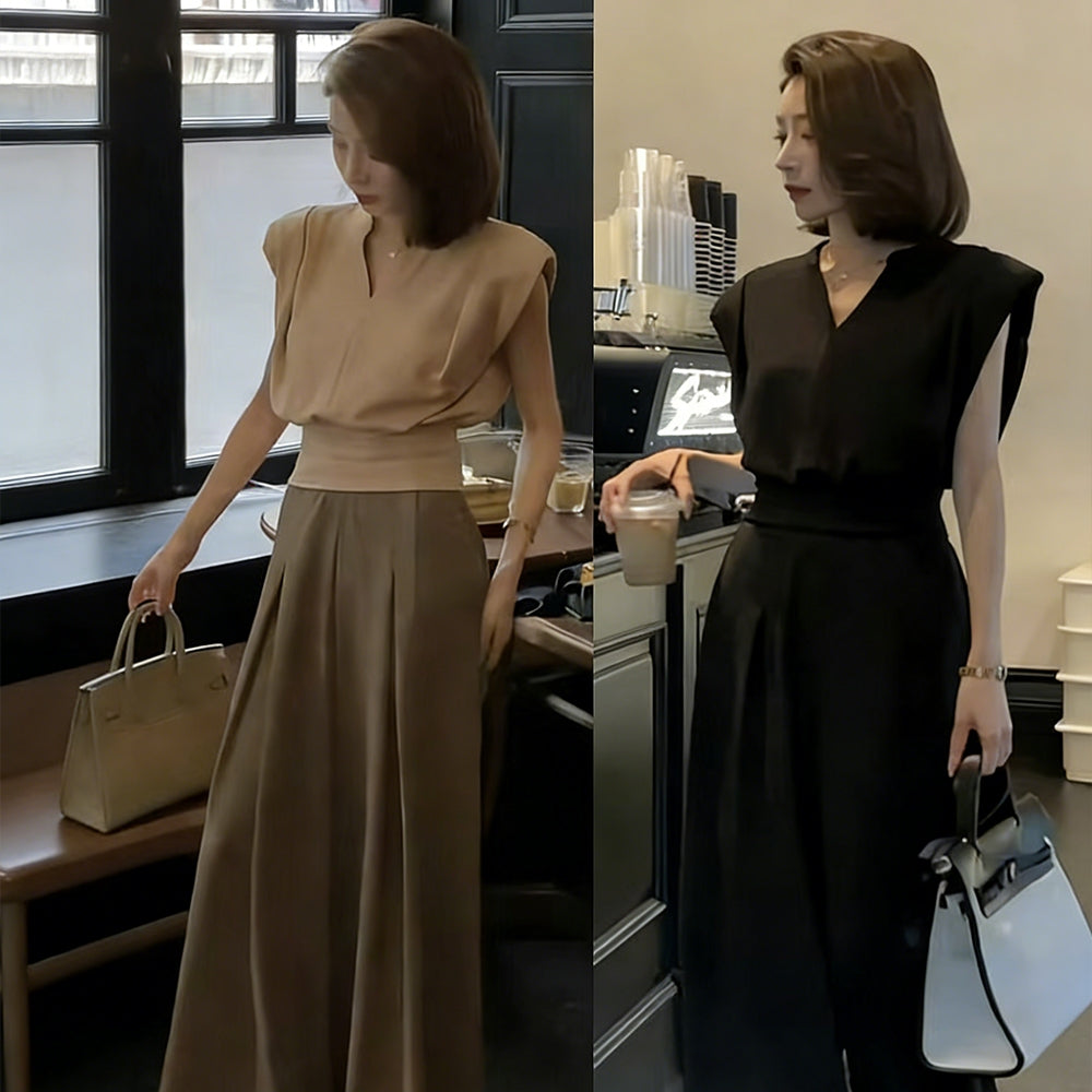 Women's High-Waist Wide-Leg Two-Piece Set