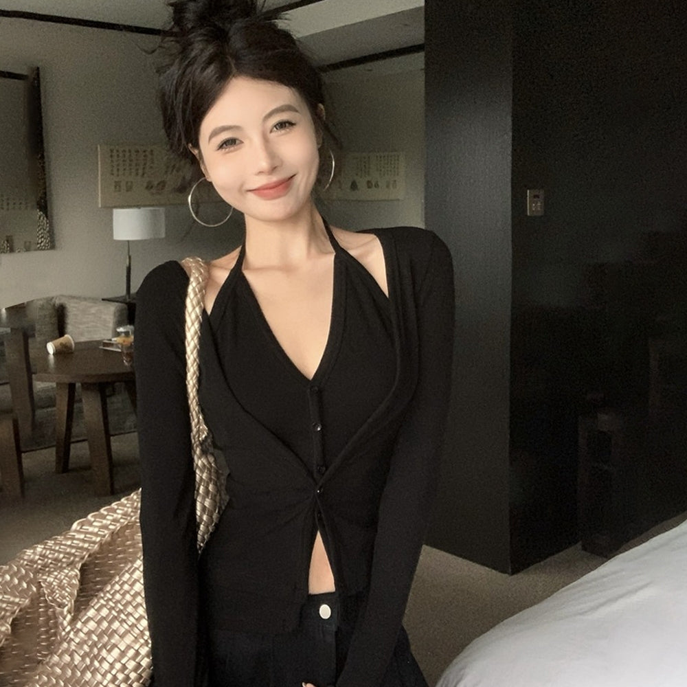Women's V-Neck Long-Sleeve Top